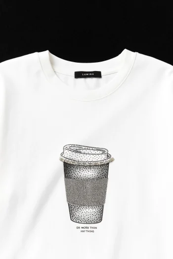 Coffee Strass T-shirt – White - Image 5