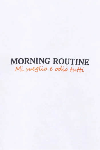 Morning Routine T-shirt – White - Image 2