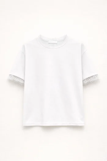 Remi Lace T-shirt – White - Image 3