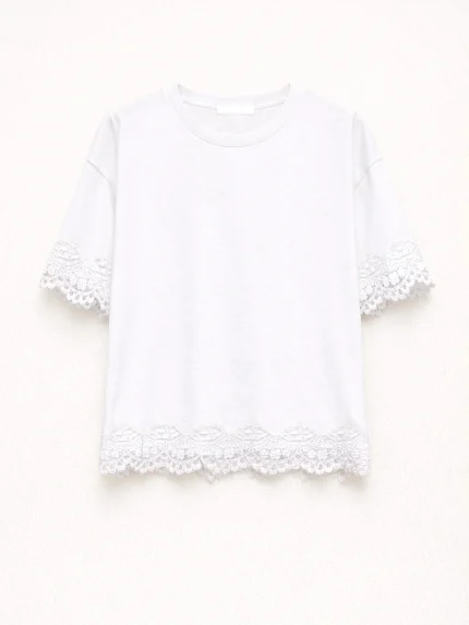 Velma Lace T-shirt – White