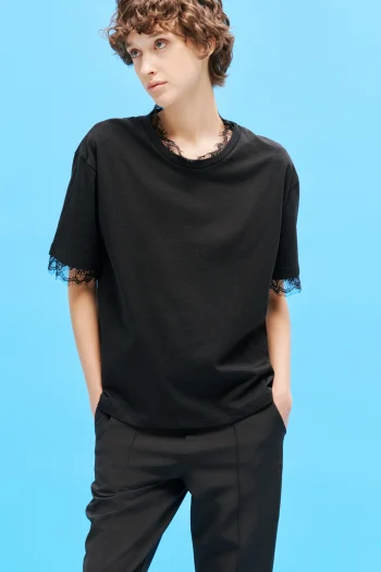 Remi Lace T-shirt – Black - Image 2