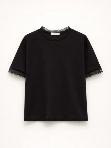 Remi Lace T-shirt – Black