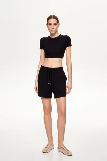 Cotton Crop T-shirt – Black - Image 2