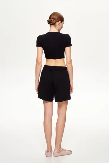 Cotton Crop T-shirt – Black - Image 4