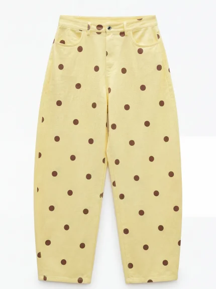 Frankie Dot Denim Pants – Yellow