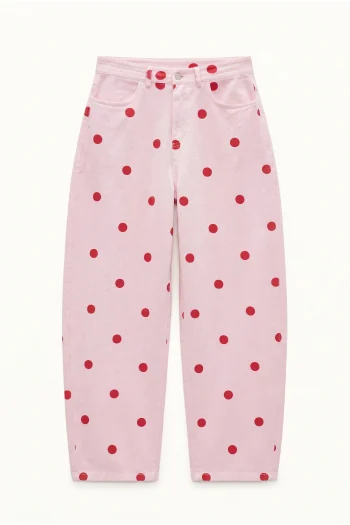 Frankie Dot Denim Pants – Pink