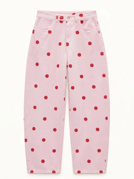 Frankie Dot Denim Pants – Pink