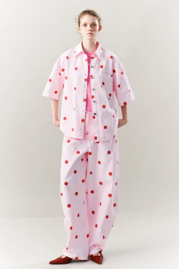 Frankie Dot Denim Pants – Pink - Image 2